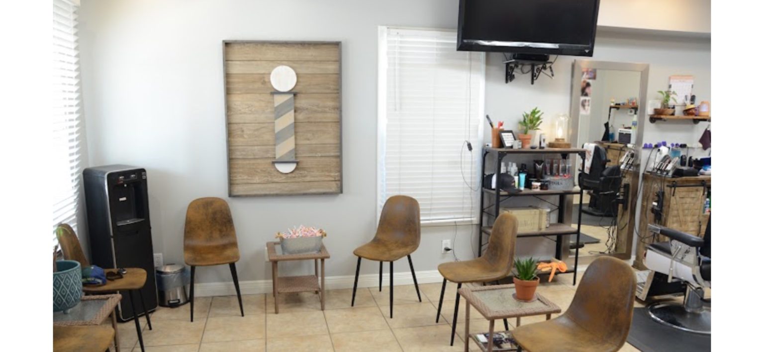 Waiting area inside Buckner Barber Shop